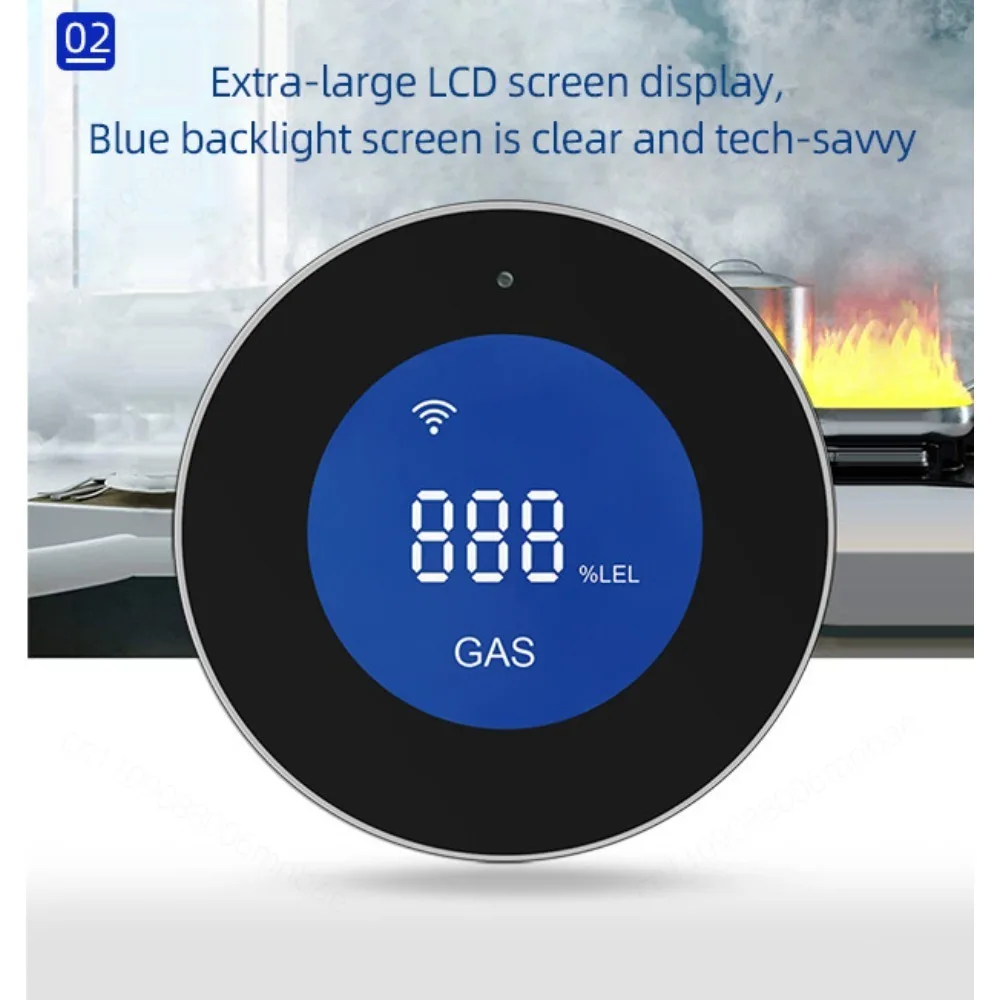 English WIFI Gas detector alarm WIFI Gas detector alarm For Kitchen Natural LPG Gas Detection Device