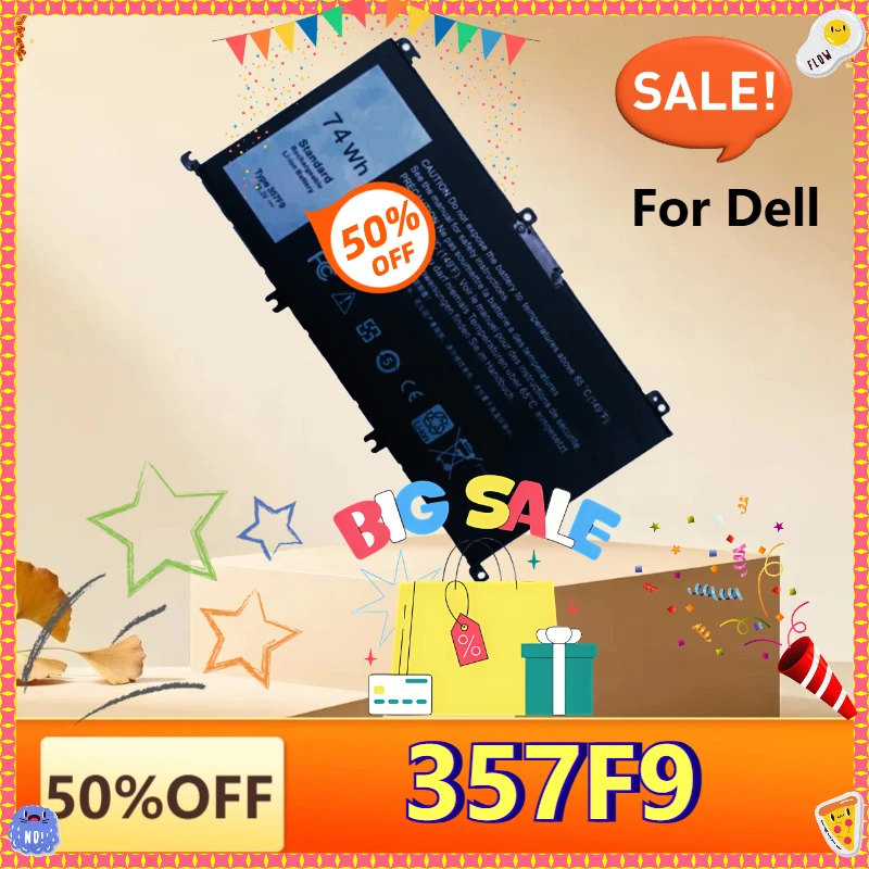 357F9 74Wh Laptop Battery for Dell Inspiron 15 7000 Gaming 5576 5577 7557 7559 7566 7759 7567 P57F P65F 0GFJ6 71JF4 Bateria