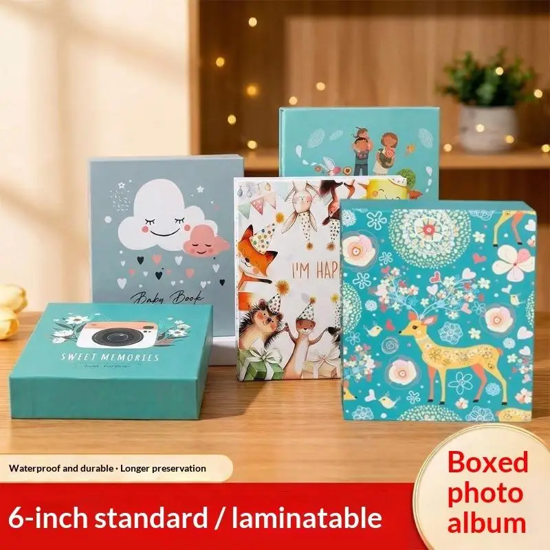 [S]New 6 Inch 200 Pockets Slip In Photo Album Laminated Insert Large Capacity Photo Storage