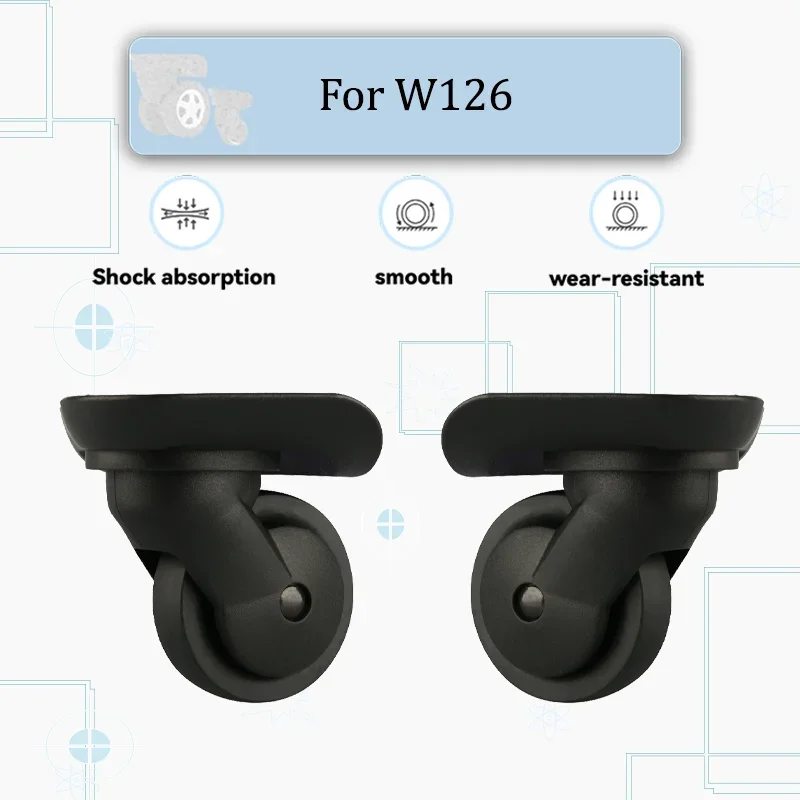 

For W126 Heavy-Duty Luggage Wheel Repair - Silent Swivel Casters with Thickened Rubber For Wear Resistance and 360-Degree Smooth