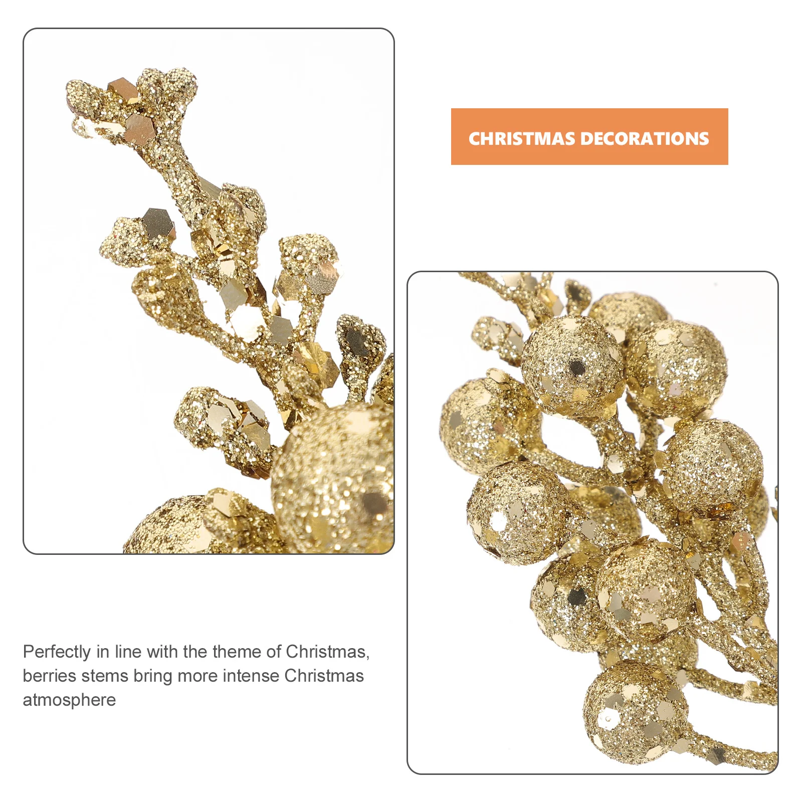 

10Pcs Simulation Berries Branches Artificial Berry Picks for Christmas Decorations Tree Garland Wreath DIY Winter Holiday Home