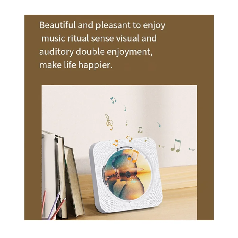 

-BOFF Портативный проигрыватель компакт-дисков KC-718 Bluetooth, FM-радио с двумя динамиками, USB, режим наушников, стереозвук, черная вилка европейского стандарта