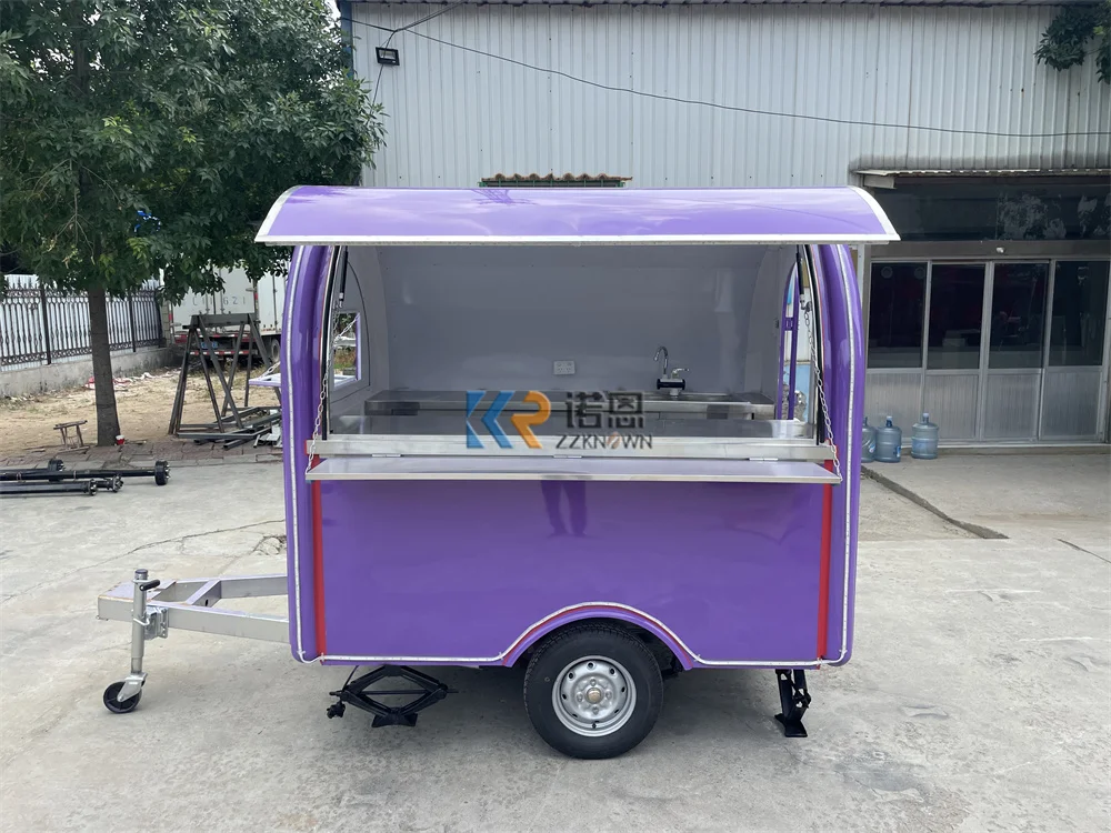 

Food Truck Trailer Concession Coffee Pizza Cart Hot Dog Snack Ice Cream Fast Food Truck Van With Fully Kitchen