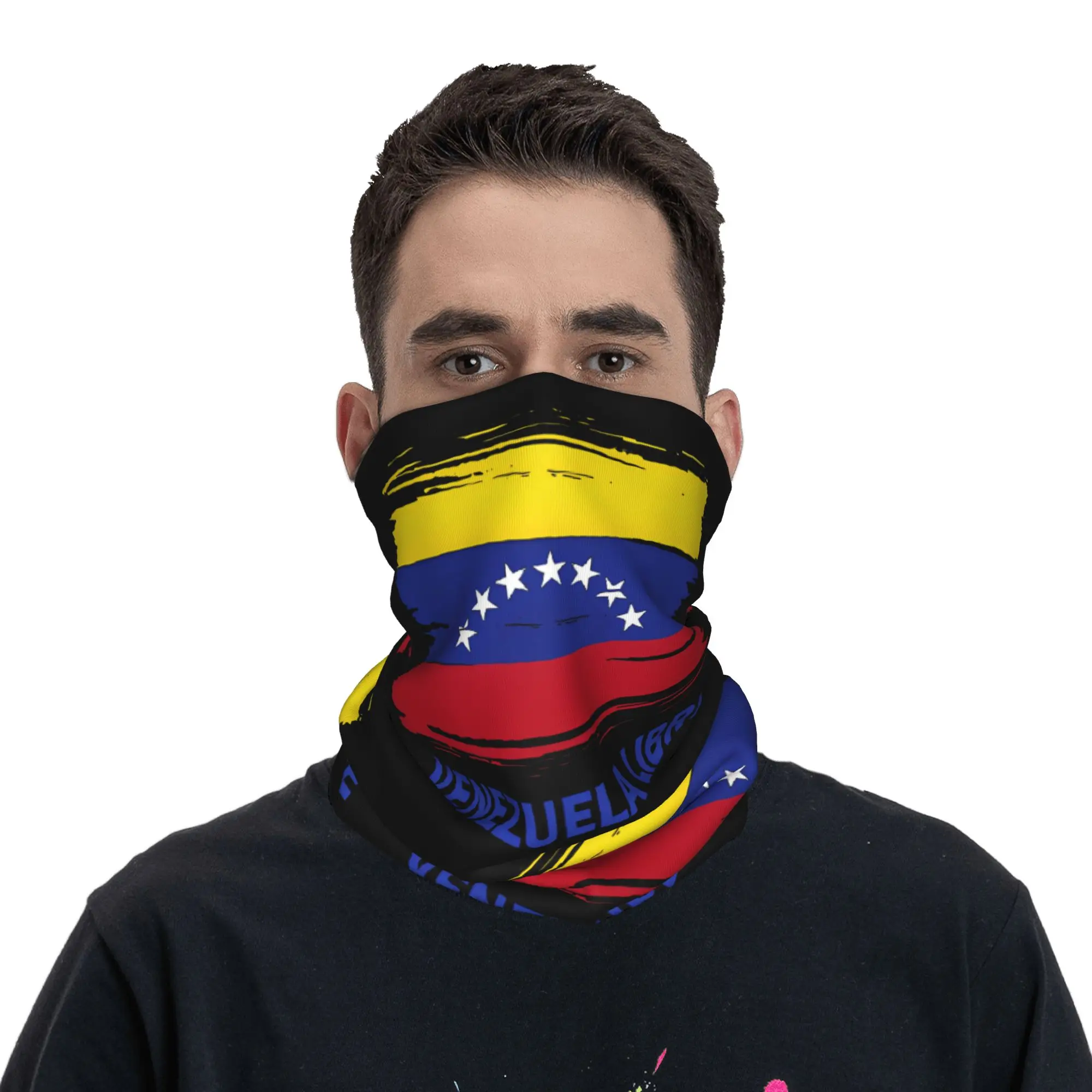 Venezuela Libre 7 Star Flag Bandana Neck Gaiter Printed Venezuelan Balaclavas Magic Scarf Headwear for Men Women Adult Washable
