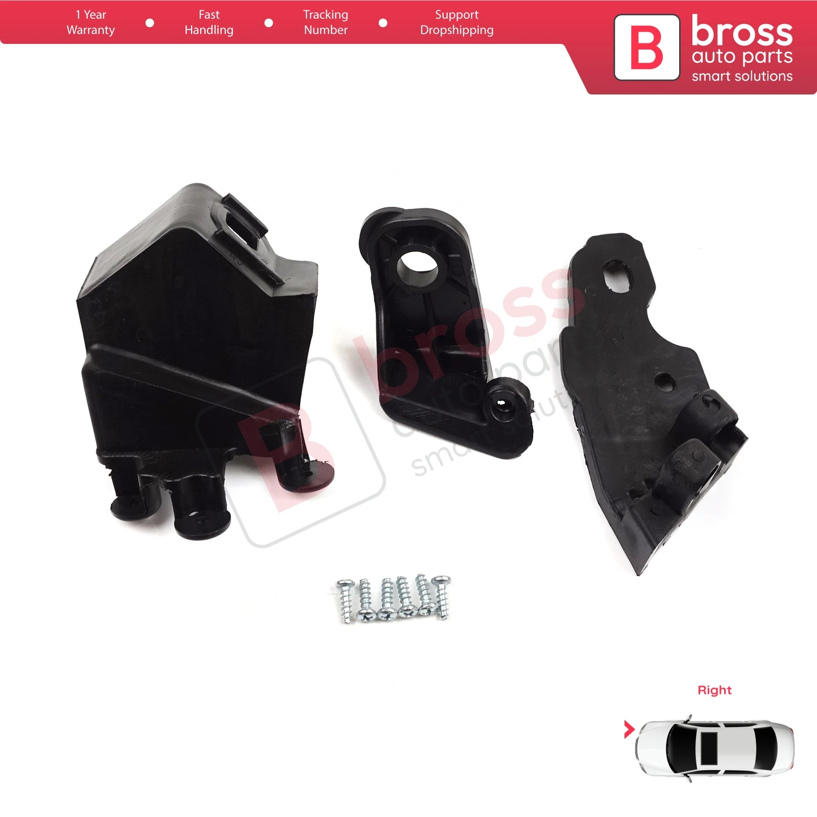 BHL551 Car Headlight Housing Repair Mount Holder Bracket Tab Clips Right for Fiat Doblo MK2 263 Facelift 2015-2022 51974243