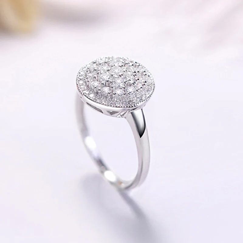 OEVAS 100% 925 Sterling Silver Ring For Women Top Quality Sparkling Zircon Wedding Engagement Party Fine Jewelry Gifts Wholesale