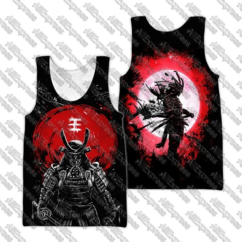 25-26 Japanese samurai 3D All Over Printed Men vest Summer Harajuku Sleeveless T-shirt Unisex Casual Polyester Tank Tops