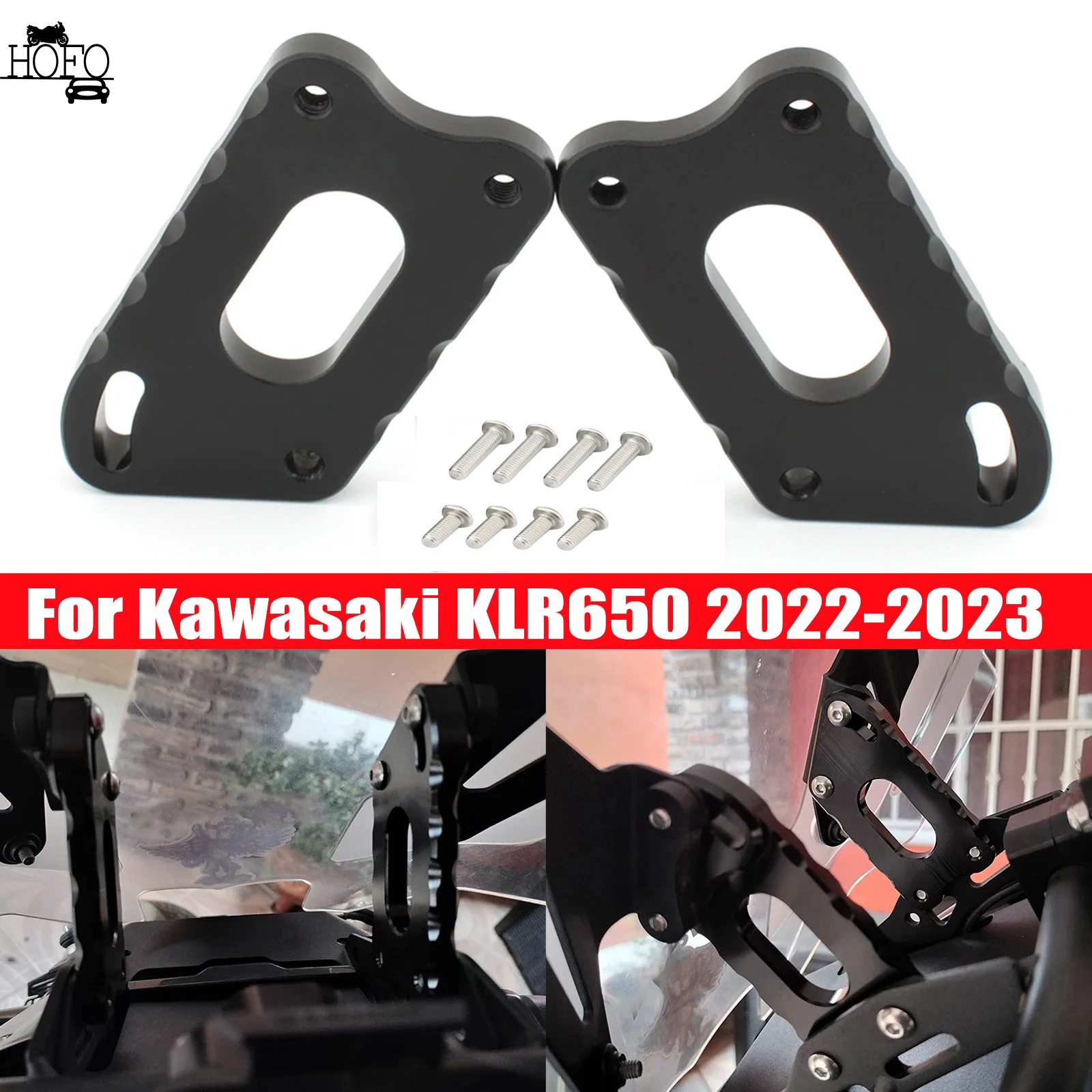 

Fit For KAWASAKI KLR650 2022-2023 Motorcycle Windshield Risers Windscreen Riser