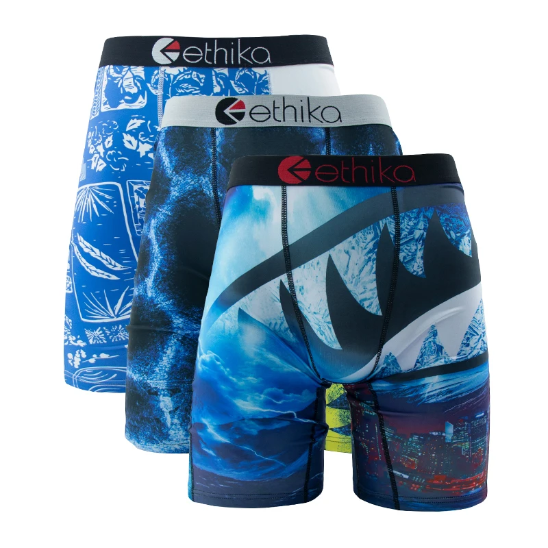 ETHIKA 3Pcs Men Sexy Underwear Boxers Breathable Man Underpants Plus Size S-3XL Mens Trunks Men's Panties Lingeries Boxer Briefs image 5