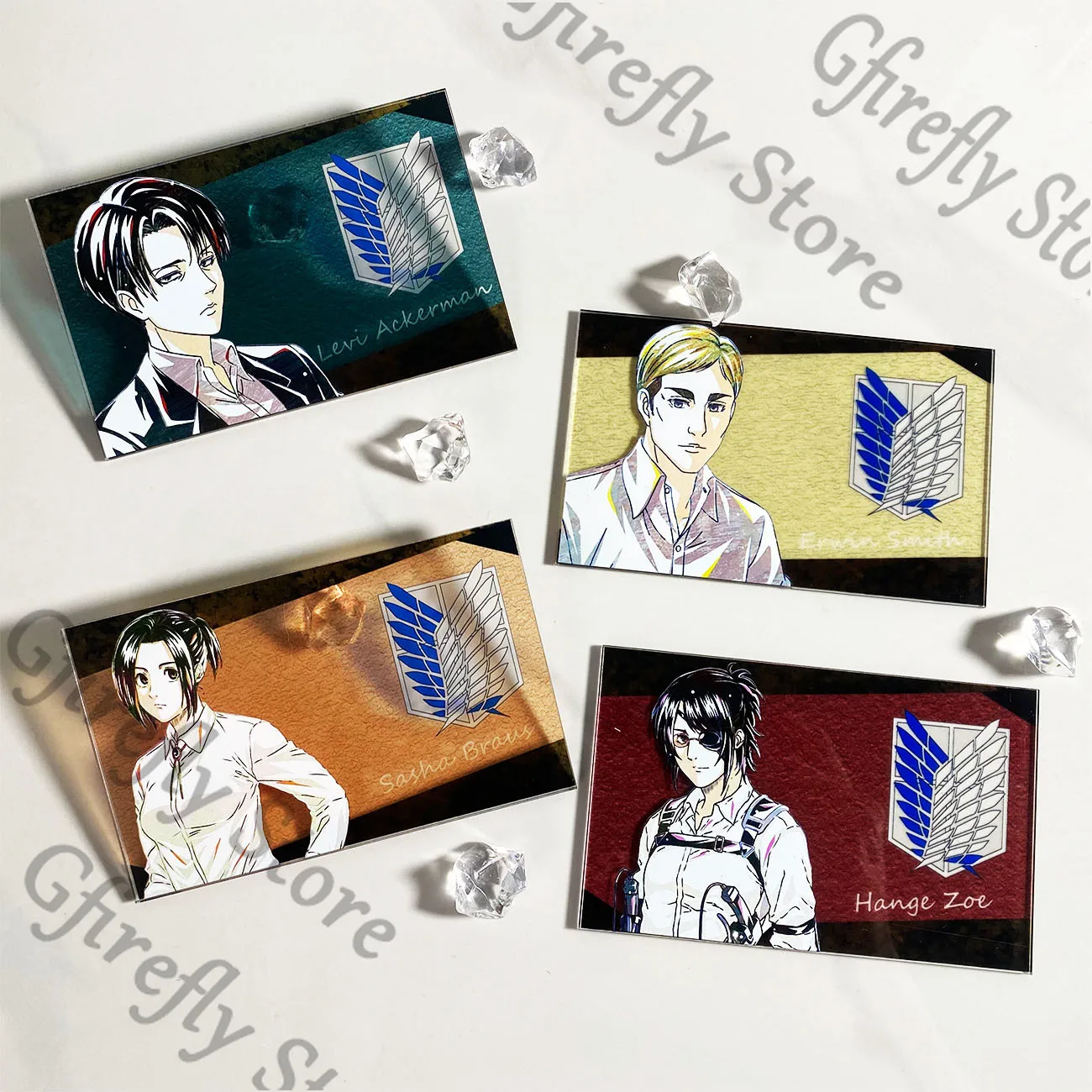 

Attack on Titan Acrylic Art Card Stand Figure Ornaments Eren Jaeger Mikasa.Ackerman Collector's Edition Cosplay Decoration