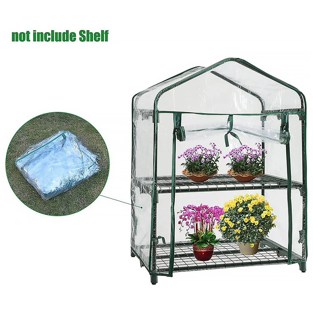 4-tier Garden Greenhouse Cover Transparent Heat Retaining Shield Protective Flower Growth Shields PVC Waterproof Cover