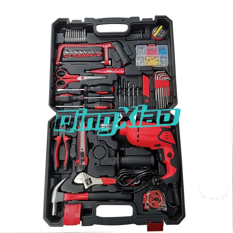 118pcs Hand Tool Case Set Electric Drill Complete Hardwares Repair Kit For Home Renovation Garages Maintenance Workshop Mounting