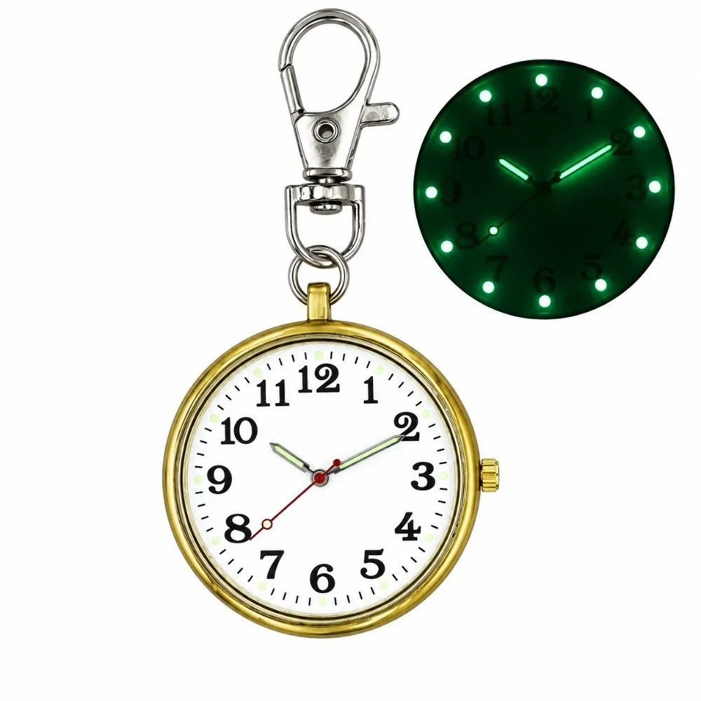 Child Gift Luminous Pocket Watch Mini Portable Quartz Clock Open Face Simple Keychain Watch Student