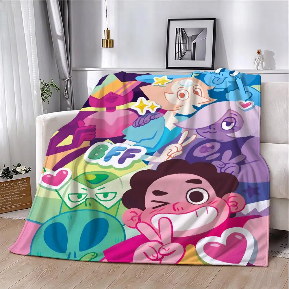 Cartoon S-Steven U-Universe Throw Flannel Blanket Soft Comfortable Home Travel Blanket Birthday Gift Idea For Anime Fans