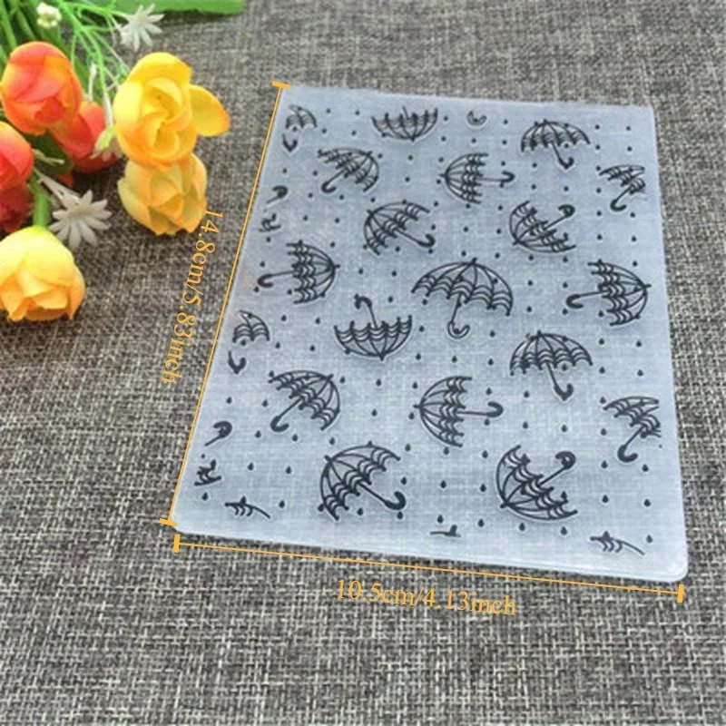 3D Embossed Folder for DIY Umbrella Plastic Embossing Folder for Scrapbook DIY Album Card Tool Plastic Template