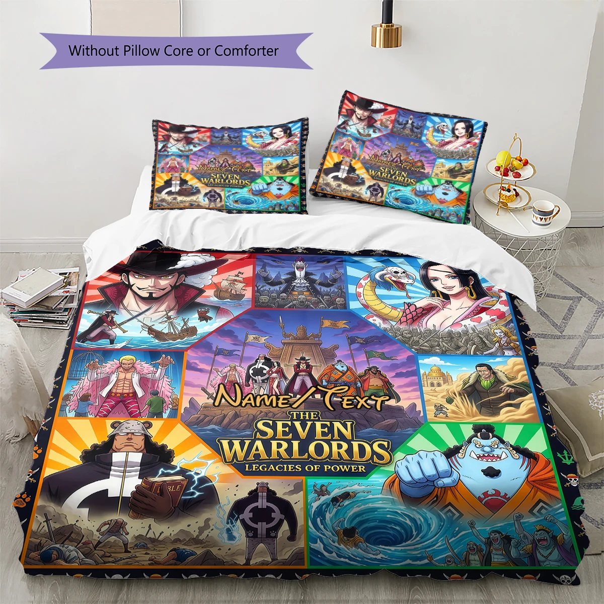 Custom Name One Piece Puzzle  Comfortable Soft Duvet Cover, Sizes Available (1 Duvet+2 Pillowcases No Core), Various Sizes -HE86