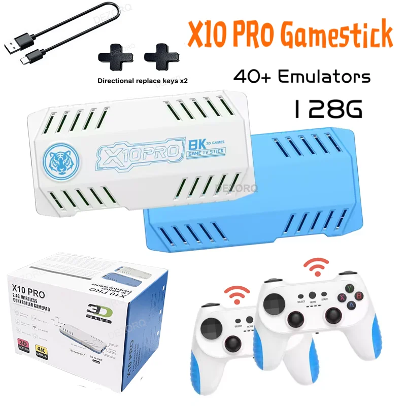 

Мини-консоль для ретро-игр 128 ГБ, 50 тысяч игр, игровая приставка 4K X10 PRO, геймпад S905 x 3 Dual 2.4G, HD-видео, игровая консоль