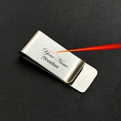Stainless Steel Money Clip Laser Engraved Name Minimalist Hardware Card Holder Metal Banknote Holder