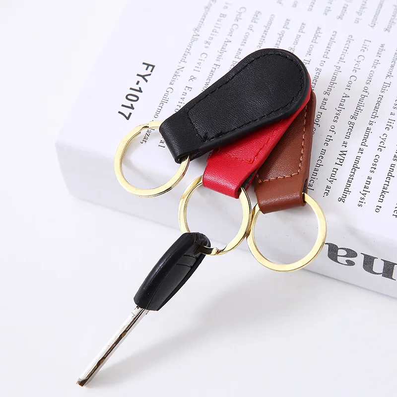 Simple Magnetic Keychain Trendy PU Metal Car Keyring Fashion Men Women Gold-color Magnet Key Chains Cute Home Keys Accessories