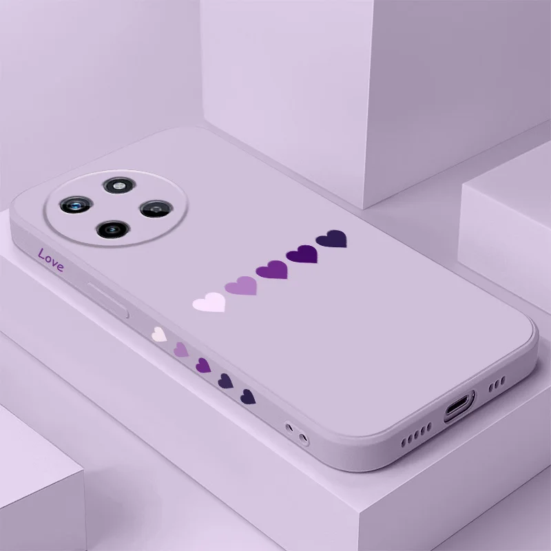 

Gradient Heart Phone Case For OPPO Realme 14 13 12 11 10 9 9i 8 8i 7 Pro Plus C35 C21Y C25Y C25 4G 5G Liquid Silicone Cover
