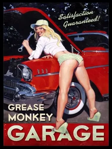 Grease Monkey Retro Metal Wall Plaque Art Vintage Advertising Sign man a4-Aluminum