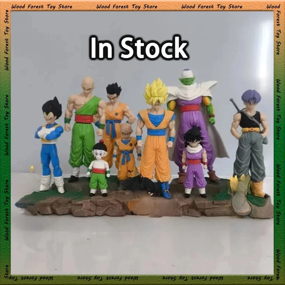 9pcs Dragon Ball Z Infinite Z Warrior Set Anime Figure Goku Gohan Vegeta Piccolo Torankusu Action Figure Toy Model Figurine Gift