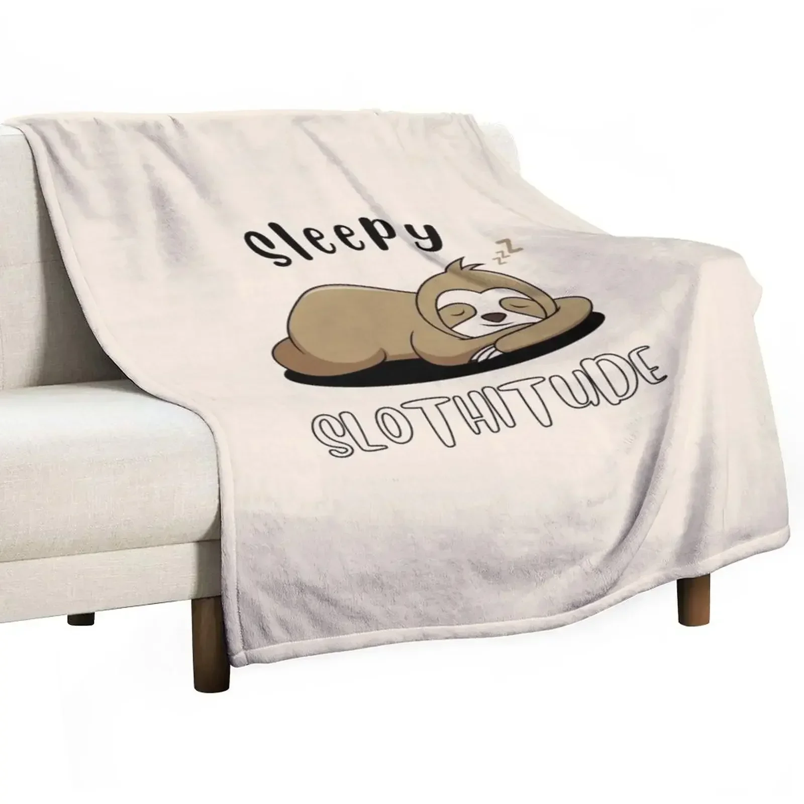 Cute Sleepy Sloth SLOTHitude Throw Blanket Single Bed Fashionable Quilt Luxury Brand Travel Camping Blankets