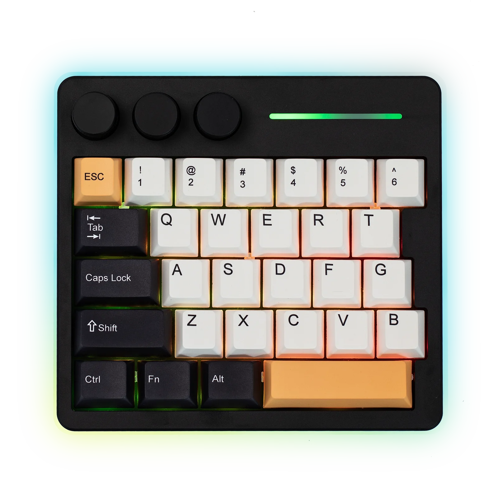 KiiBOOM Cybrix 29 29 Keys+3 Knobs Wired One Hand Gaming CNC Aluminum & Acrylic Keyboard with Hall Effect Switch RGB Backlight