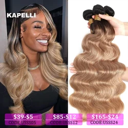 Fasci biondi da 32 pollici Tessitura dei capelli umani Fasci di capelli umani dell'onda del corpo 1/3/4 Bundle Deal Cucire nelle estensioni dei capelli colorati Capelli crudi al 100%