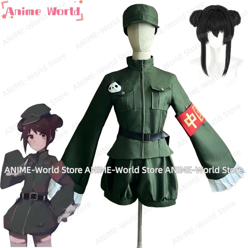 

《Custom Size》APH CHINA Wang Yao Wang Chunyan Military Jacket Cosplay Axis Powers Hetalia Cosplay Costume Wig Halloween
