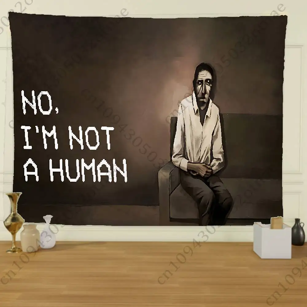لا أنا لست بشرية دخيل العلم نسيج الإبداعية نمط صور غرفة المعيشة جدار ديكور فني حفلة في الهواء الطلق تزيين لافتات #4