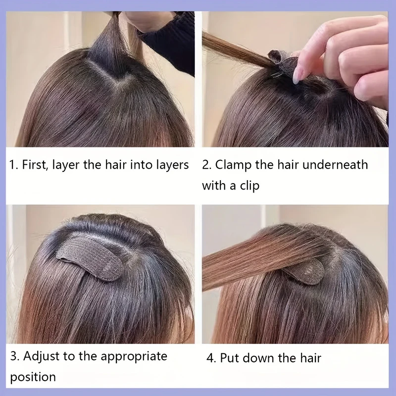 2 قطعة مشبك شعر رقيق غير مرئي لخط الشعر الأمامي وسادة منتفخة مثالية لتصفيف الكعك إضافة تصفيف الشعر النسائي