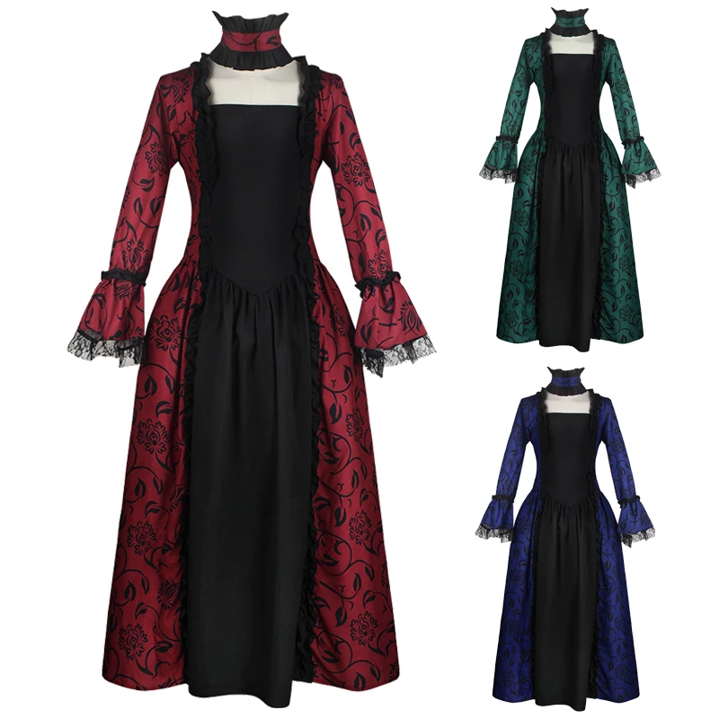 

Halloween Dress Medieval Party Dress Cos Suit Victorian Court Dress Lace Cosplay Show Suit Stage Show Suit