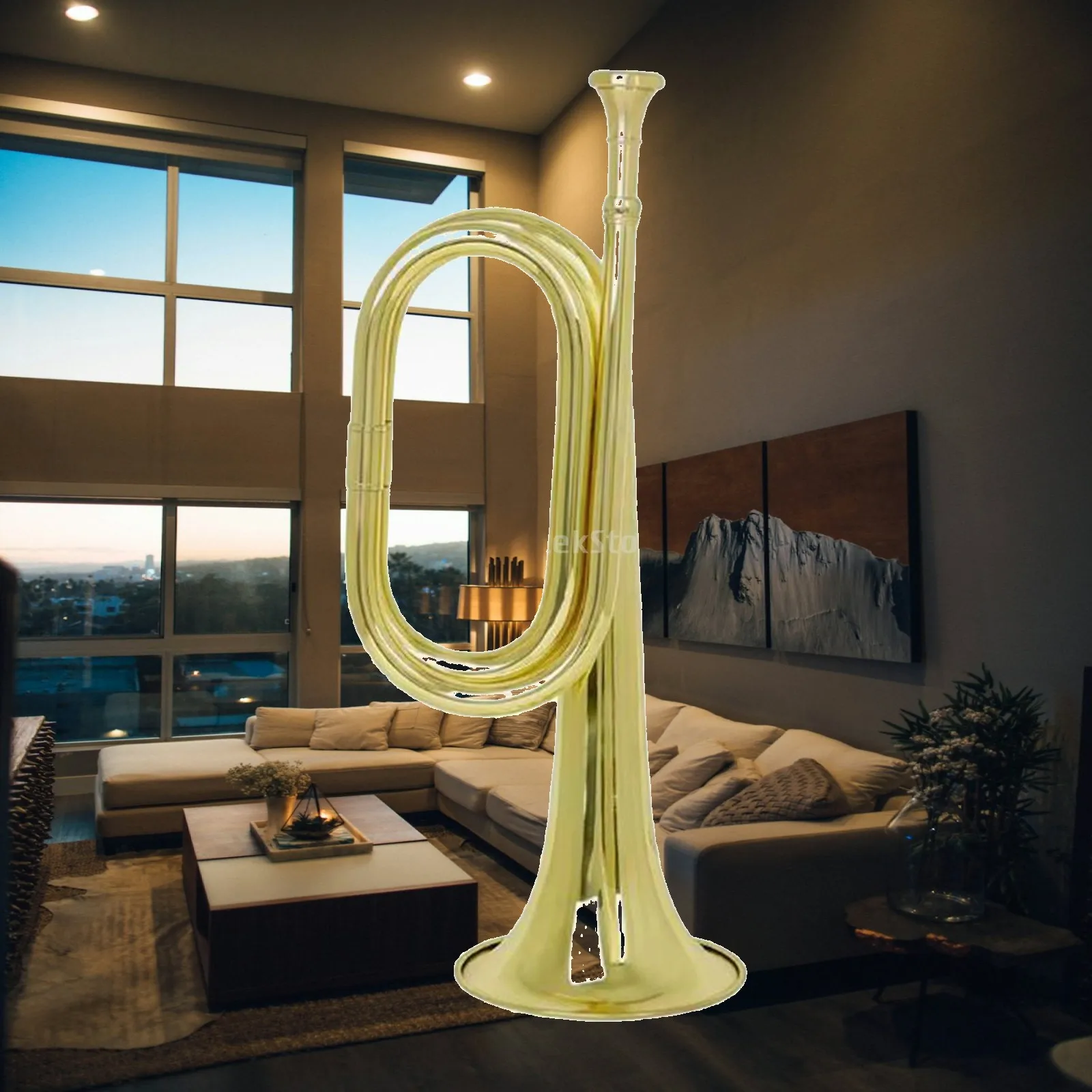 Festival Performance Bugle Trumpet Polished Brass Instrument for Beginner Professionals Band Training Exercise