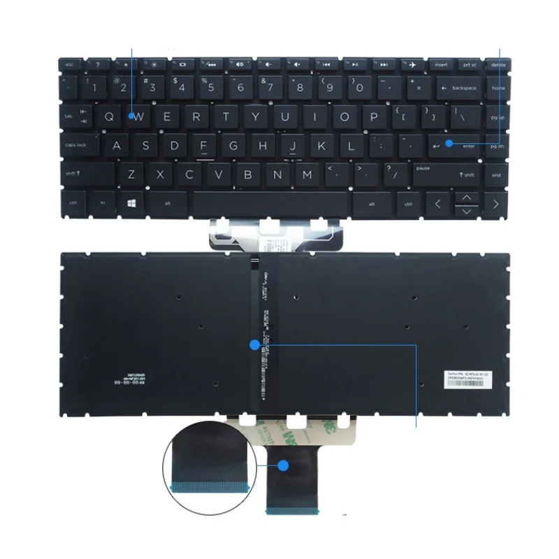 

New US Keyboard Backlight For HP TPN-I136 14g-BR 14Q-CS 245 G7 246 G7 340 G5 348 G5 laptop English Keyboard