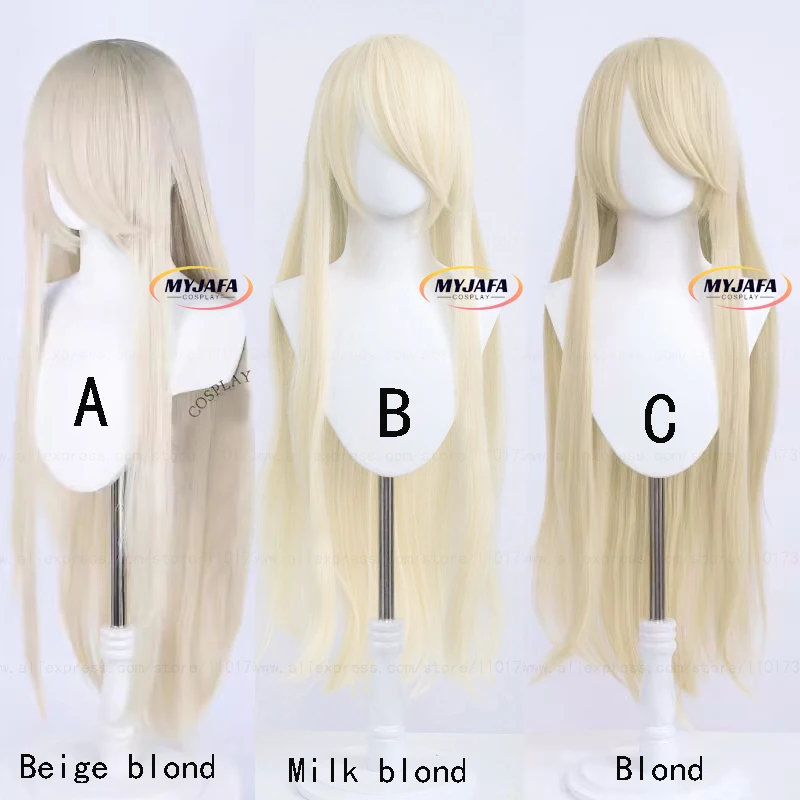 100cm Long Straight Cosplay Wig Anime Compatible Universal Omnipotent Solid Color Heat Resistant Synthetic Hair Wigs + Wig Cap