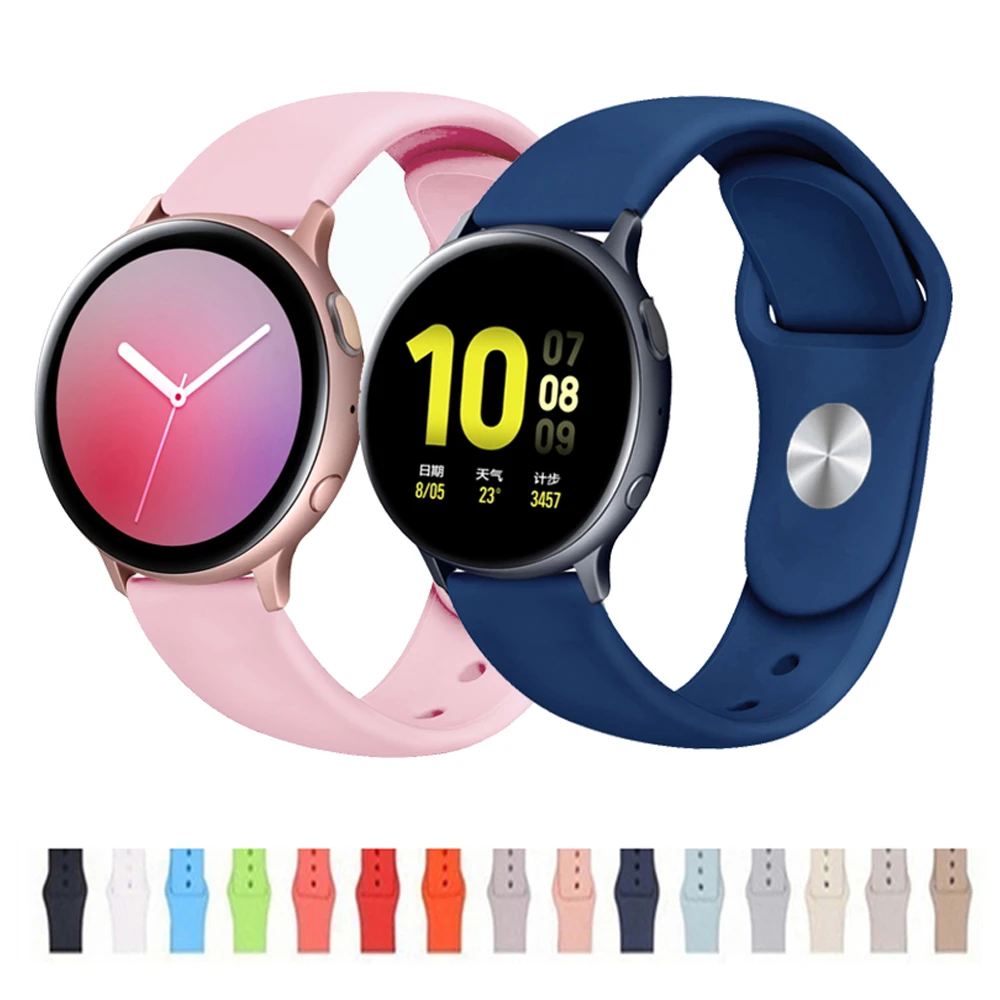 20mm/22mm strap For Samsung Galaxy watch 4/classic/3 46mm/42mm 40mm 44 Silicone bracelet Huawei watch GT 2/2e/pro/Active 2 band