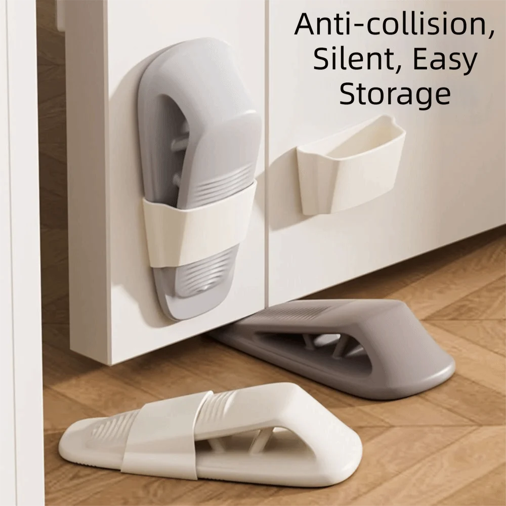 Silicone Material Silicone Door Stop Windproof Fixed Retractable Design Door Stoppers No Drilling Required Safety Accessories