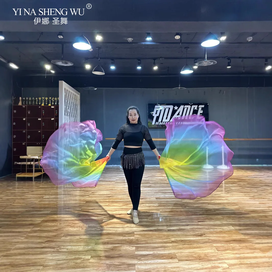 New Style Worship Flag Dance Props Praise Flag Chiffon Gradient Scarf Performance Dance Seven-color Rainbow Dance