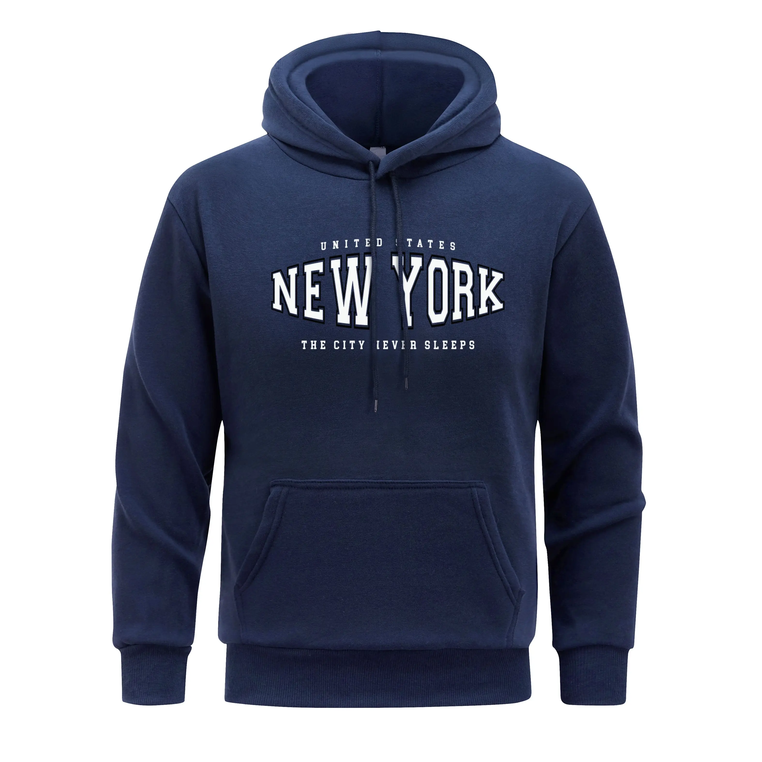 United States New York Hooded Man The City Never Sleeps Hoodies Loose Fitting Men Hoodie Fleece Spring Autumn Clothing