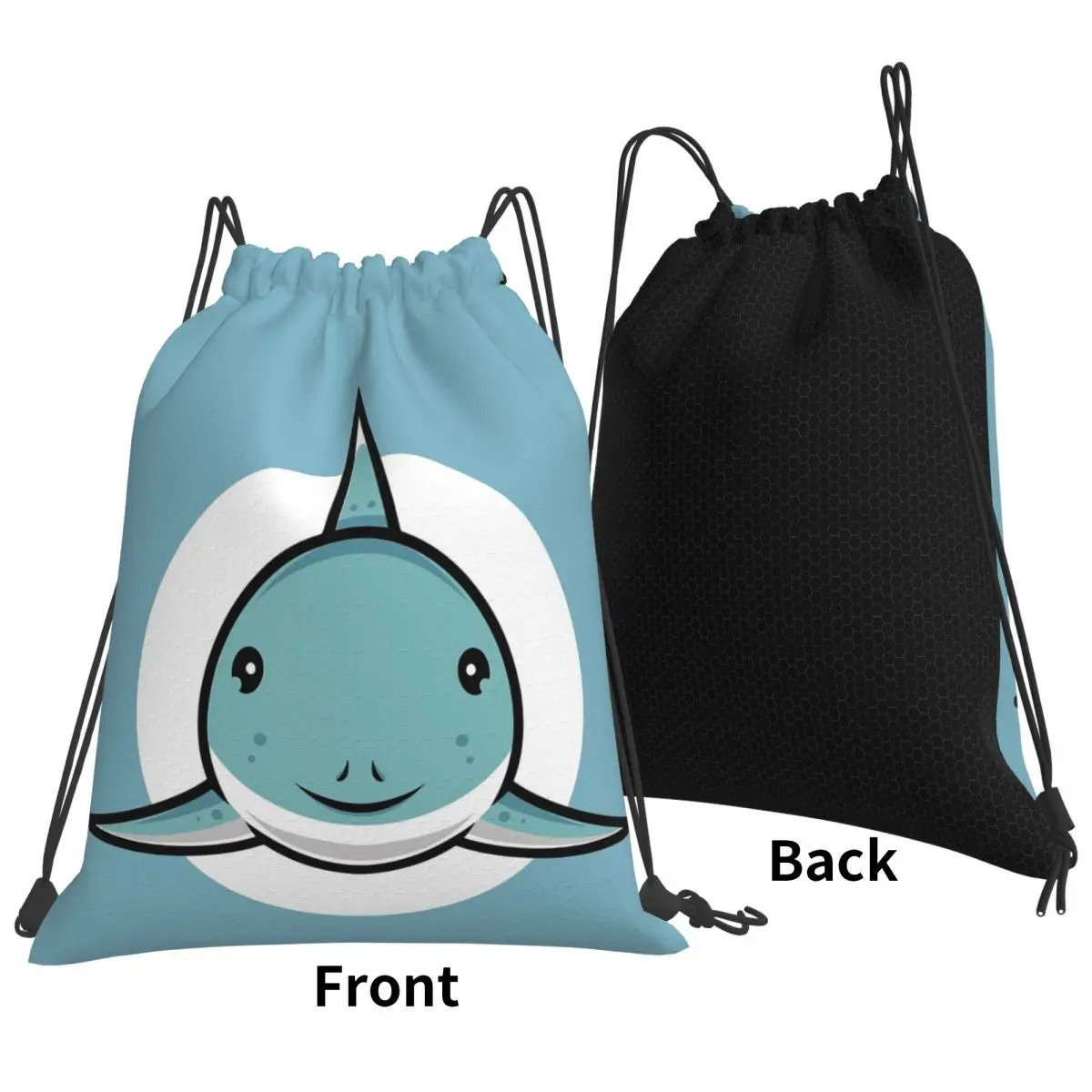 Cute Shark Backpacks Portable Drawstring Bags Shoes Bag Book Bags for Man Woman School