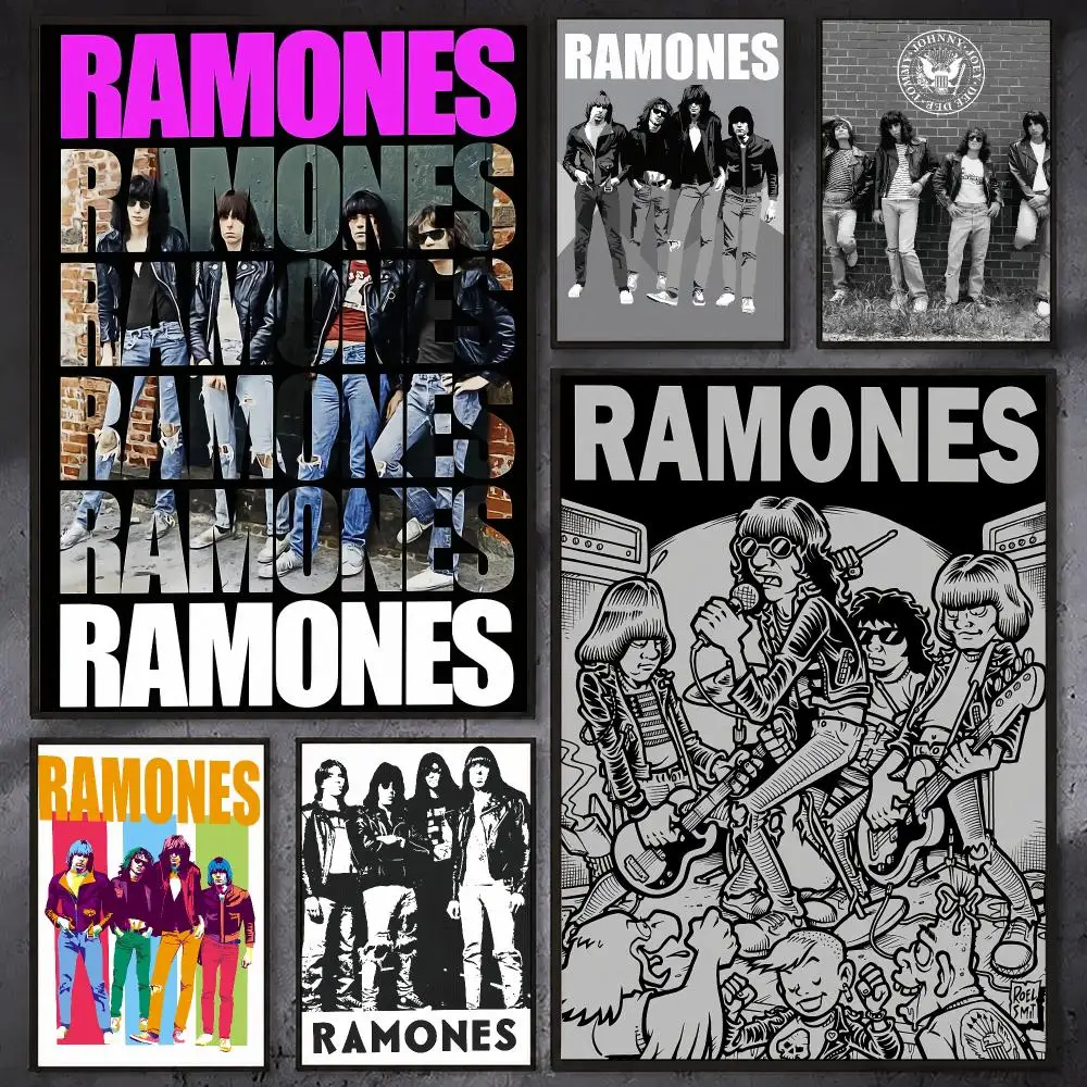 Road To Ruin R-Ramones Band Poster Waterproof Sticky Wall Art Print For Bedroom Living Room Hallway Bar Home Decor