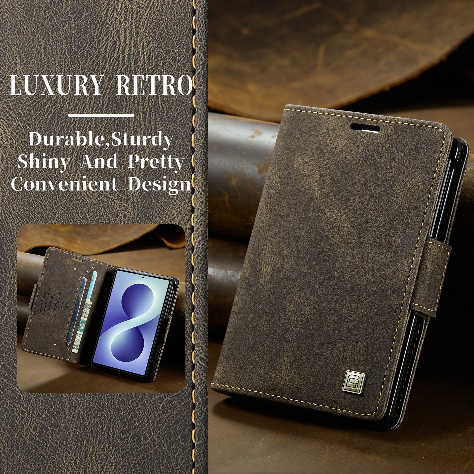 Étui portefeuille de luxe rétr - Bifold Leather Wallet avis et prix