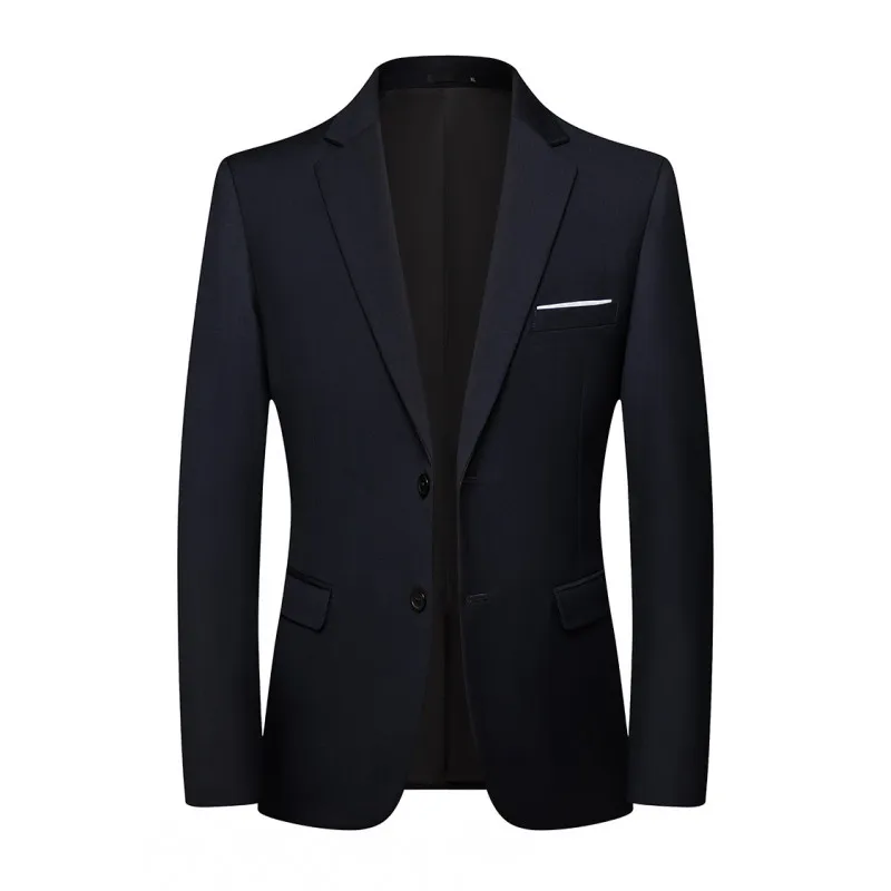 Single West Spring and Autumn New Business Fashion Suit Korean Version Slim Men\'s High-end Solid Color Trend Coat Polyester