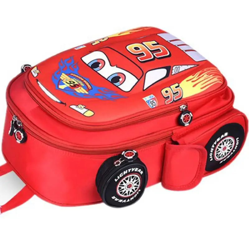 Cartoon 3D Car School Bags Boys Lightning McQueen Primary School Backpack Kids Kindergarten Schoolbags