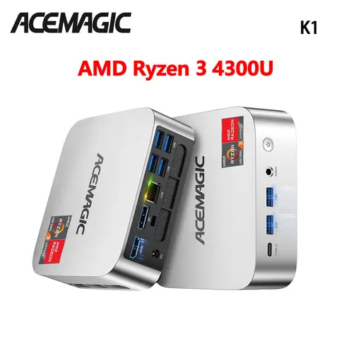 Mini PC AMD Ryzen 4300U 16GB DDR4 1TB SSD (Turbo 3.7GHz) Win 11 Pro Radeon 4K Triple Display 3.2USB-C Max 28W Desktop Computers
