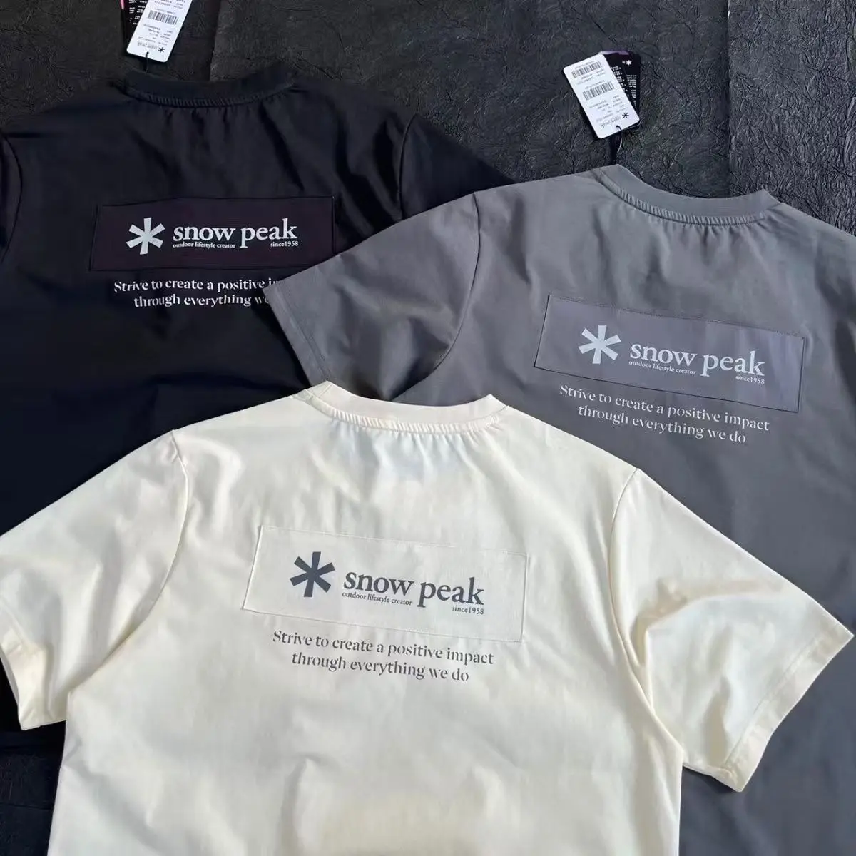 snow peak Unisex Short Sleeve T Shirt Print Loose Fit Summer Casual Top Men Women Daily Outdoor Commute Street Vacation