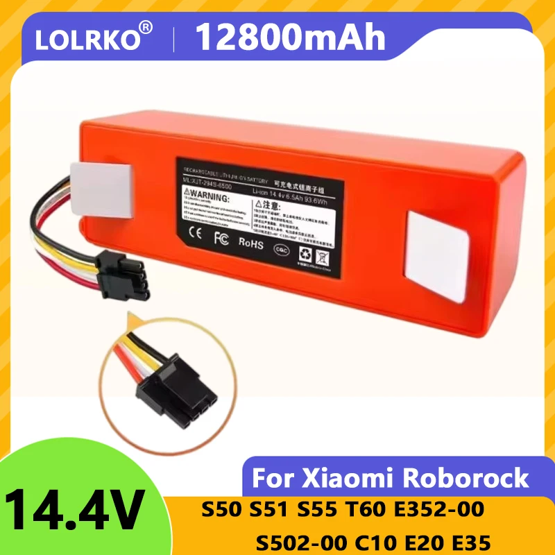14.4V 6500mAh li-ion Battery Vacuum Cleaner accessories for xiaomi mi SDJQR01RR SDJQR02RR SDJQR03RRE35 Xiaowa C10 E20 E35 Robot