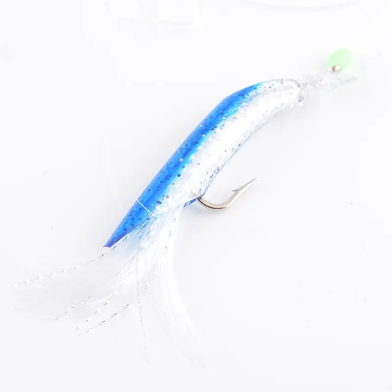 3pcs/Set Cluster Luminous Soft Lure Eel Sabiki Rigs String Hooks Lure Fishes Saury Squid Mackerel Scad Saltwater Fishing Tackle