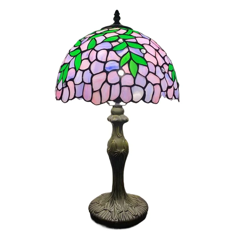 12 Inch 30cm Retro Manual Stained Glass Lampshade Tiffany Table Lamp